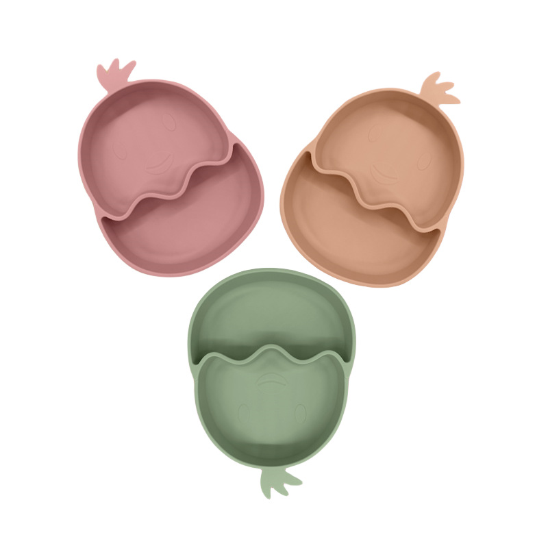 Baby Food Chart - Cute Chick Plate Children's Divided Silicone