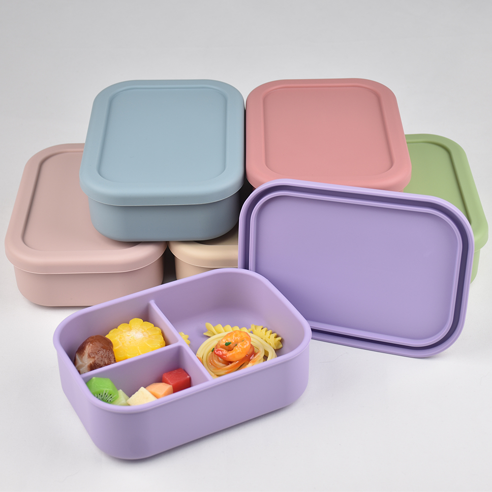 Baby Kitchen Food - 3-Compartment Food Grade Silicone Bento Lunch