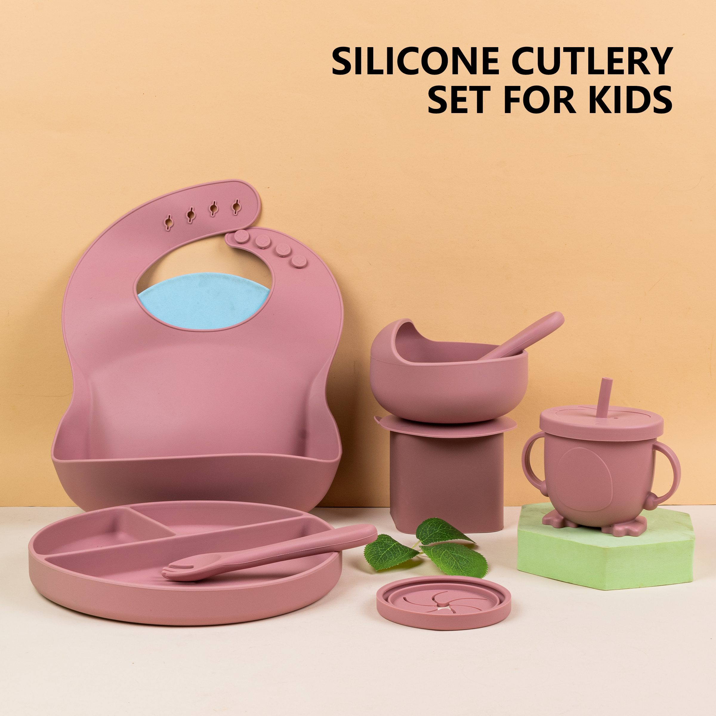 Baby Food Knife Set - Children's Silicone Tableware Set 6-Piece Set