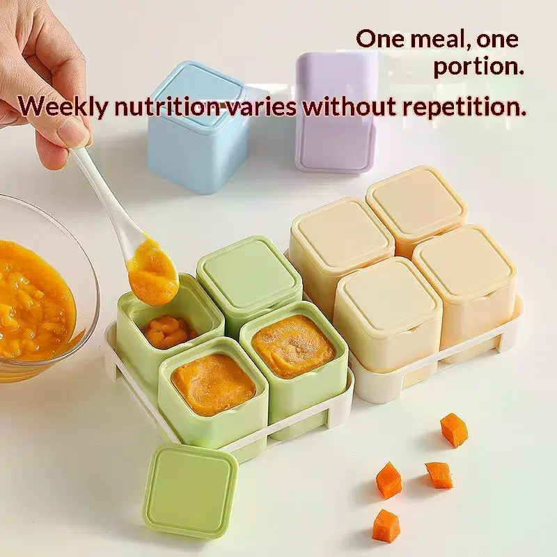 Baby Food Tray - 4 Grids Baby Food Storage Containers