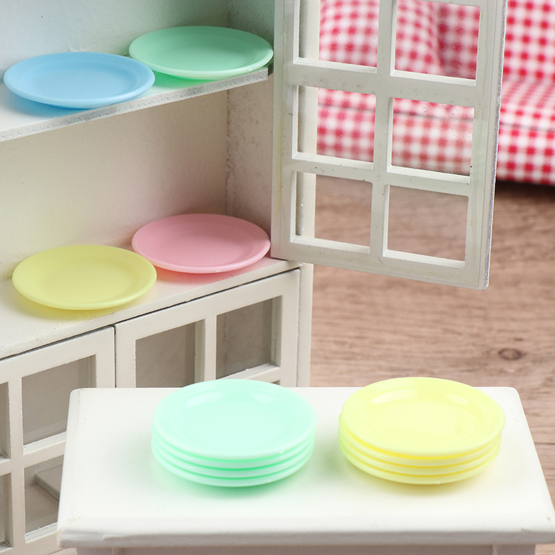 Baby Kitchen Food - 5Pcs Dollhouse Mini Food Plates Simulation