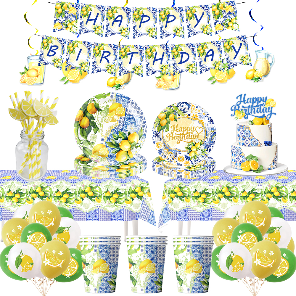 Baby 1 Year Food - Lemon Party Disposable Tableware Paper Plate