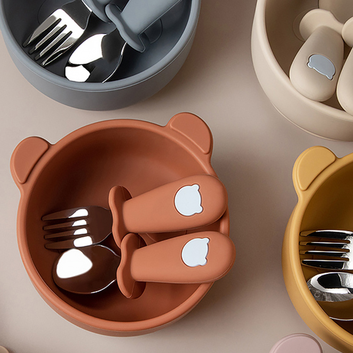 Baby Food Menu - 3Pcs Baby Bowl Plate Spoons Silicone