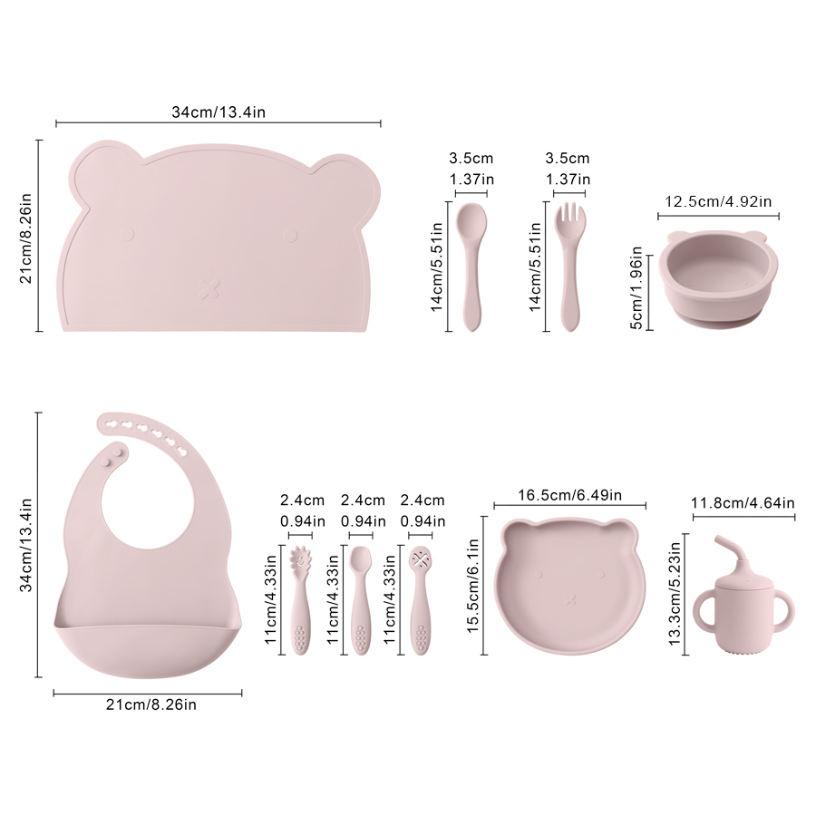 8PCS Silicone Baby Feeding Set - огляд і ціна Baby Food Tray