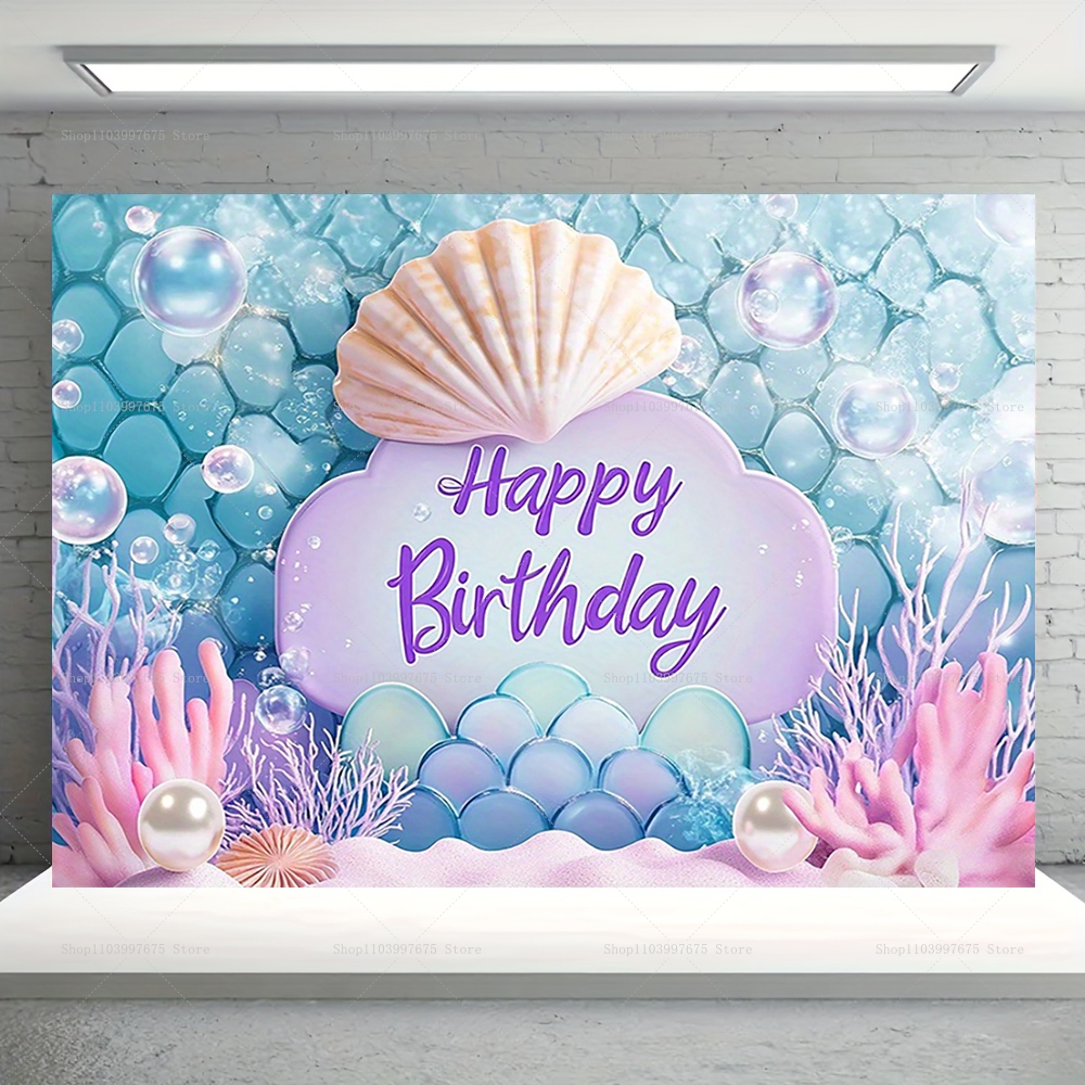 Mermaid Party Backdrops Childr - огляд і ціна Baby Food Plan