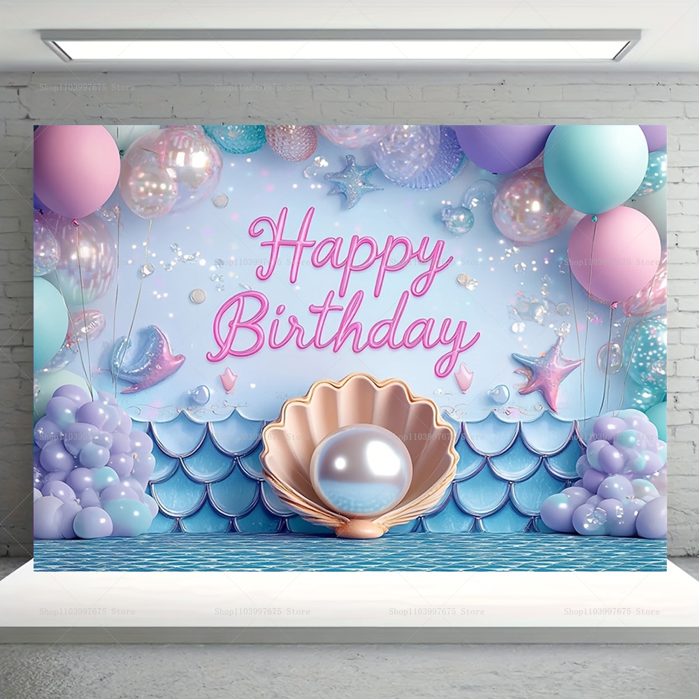 Mermaid Party Backdrops Childr - огляд і ціна Baby Food Plan