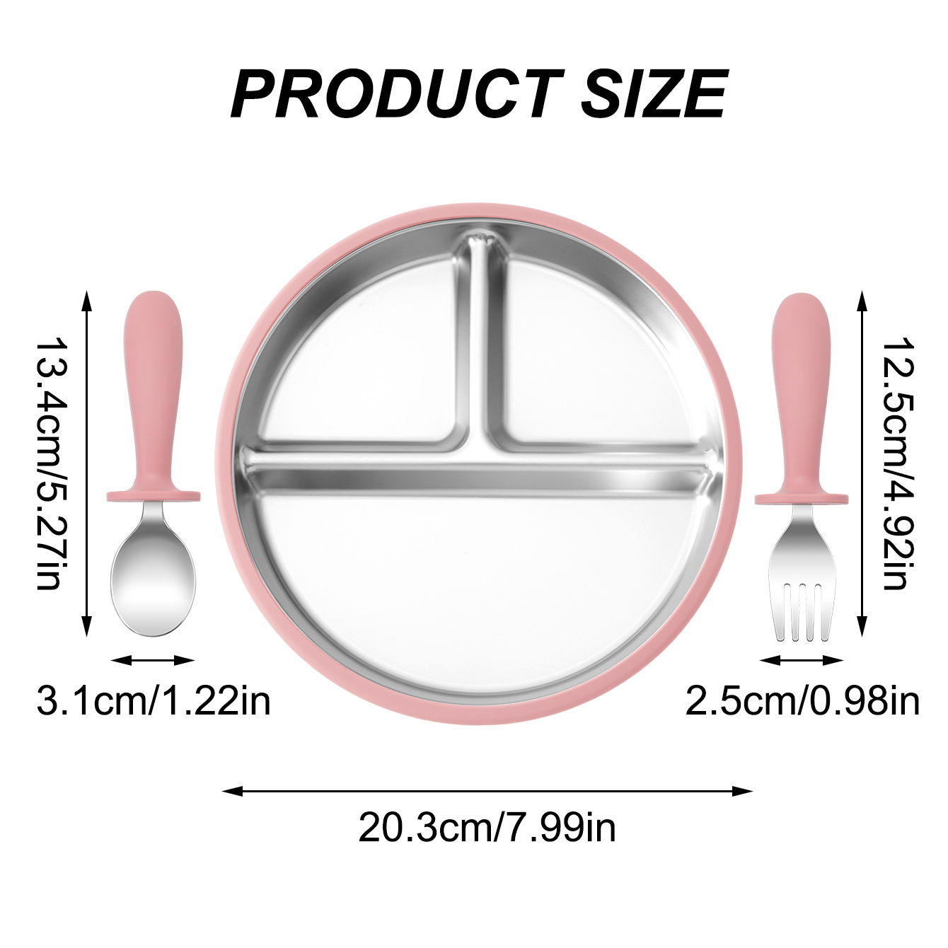 3PCS Silicone Stainless Steel  - огляд і ціна Baby Food Menu