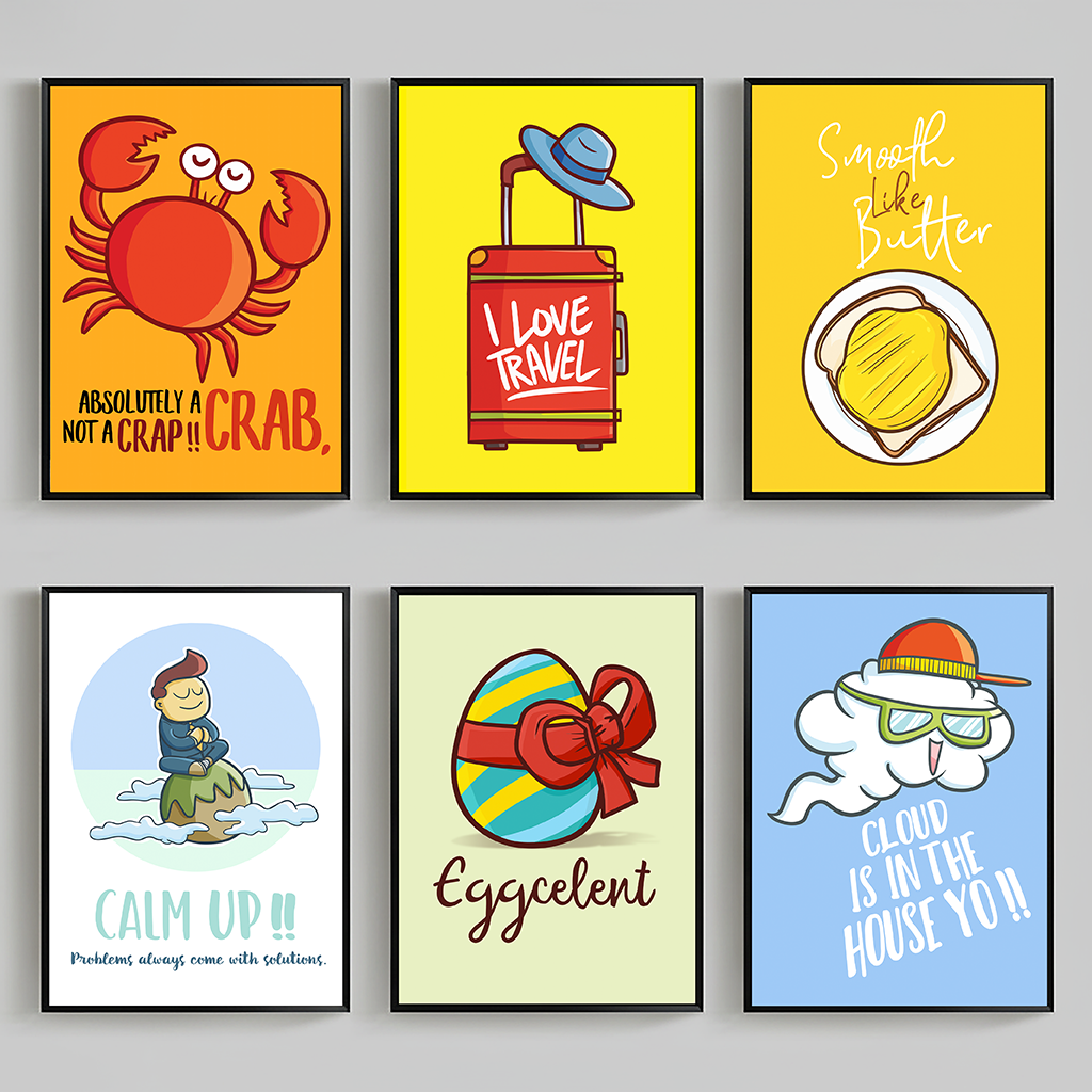1pc frameless Cartoon Nursery  - огляд і ціна Baby Food Quotes