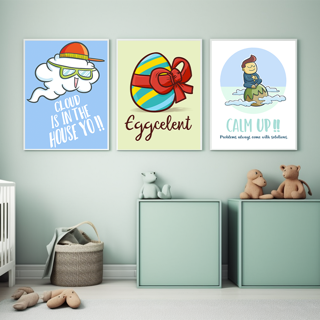 1pc frameless Cartoon Nursery  - огляд і ціна Baby Food Quotes
