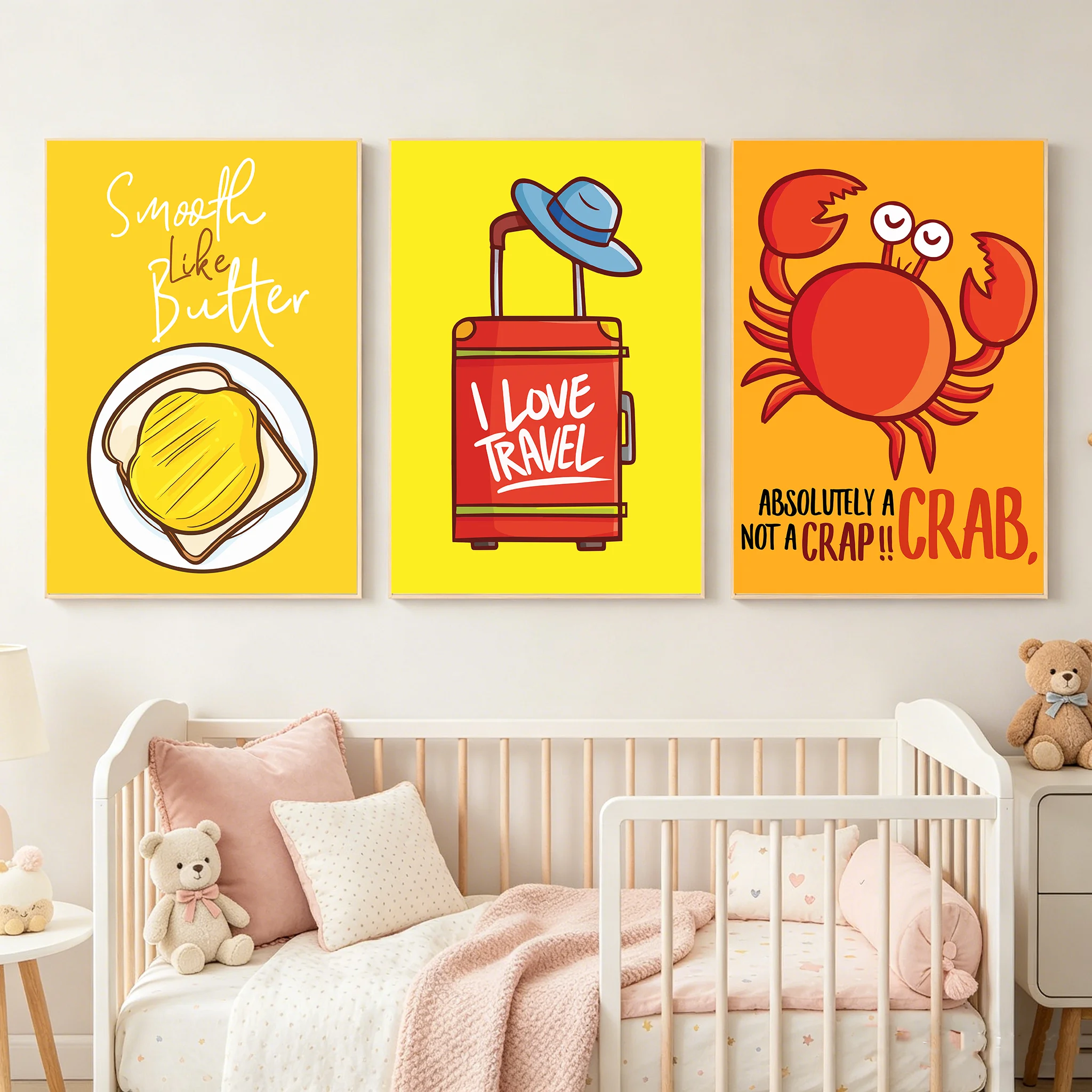 1pc frameless Cartoon Nursery  - огляд і ціна Baby Food Quotes
