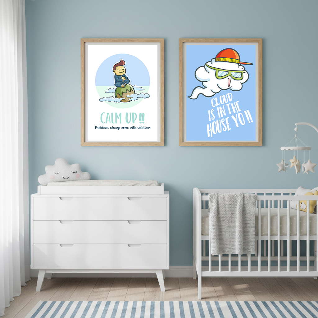 1pc frameless Cartoon Nursery  - огляд і ціна Baby Food Quotes