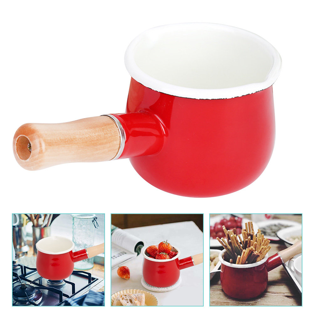 Enamel Milk Pot Small Milk Pan - огляд і ціна Baby Kitchen Food