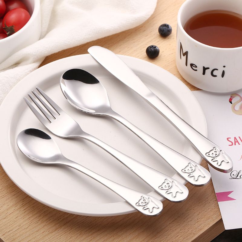 4 Pcs/set Baby Teaspoon Spoon  - огляд і ціна Baby Food Knife Set
