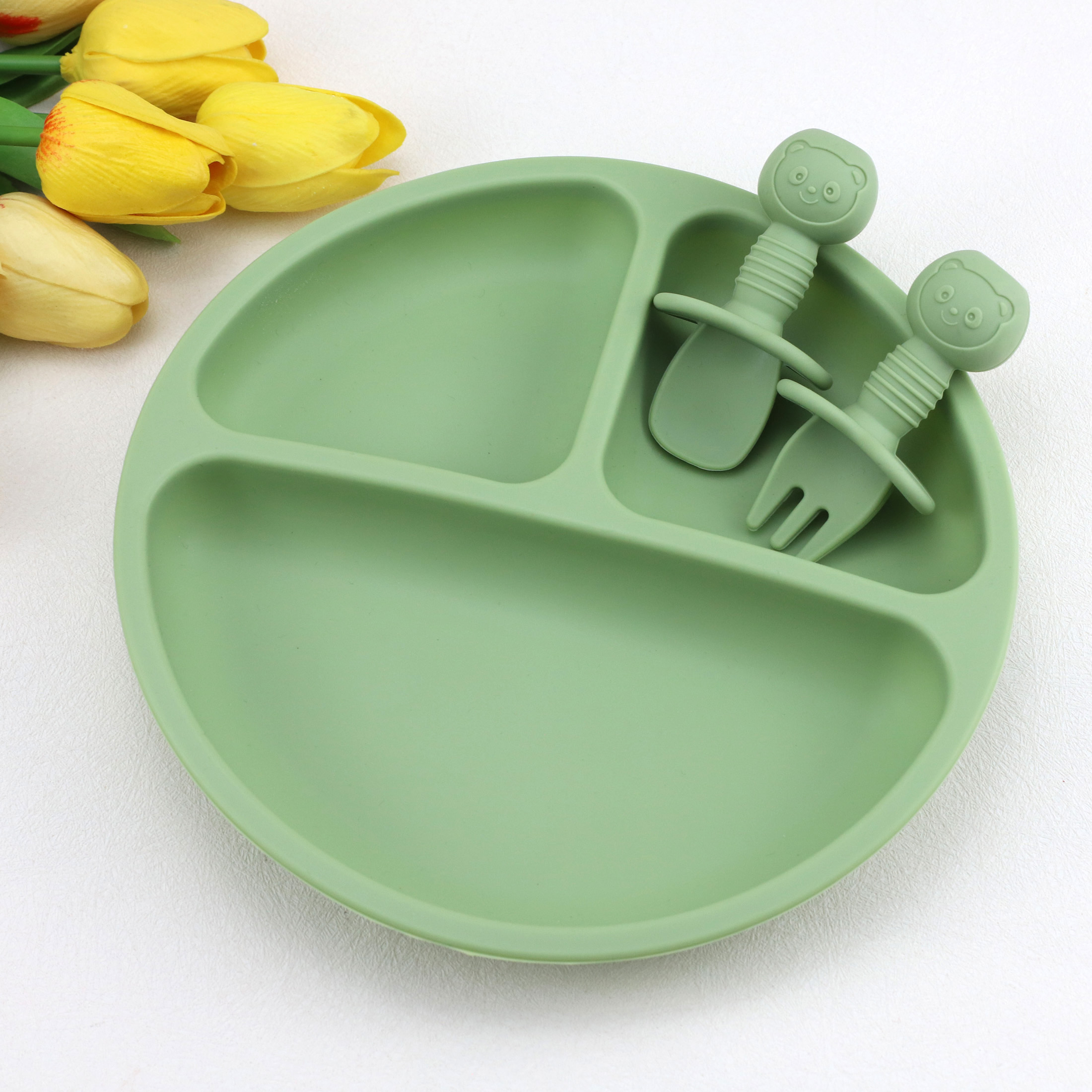 3pcs baby silicone tableware s - огляд і ціна Baby Food Menu
