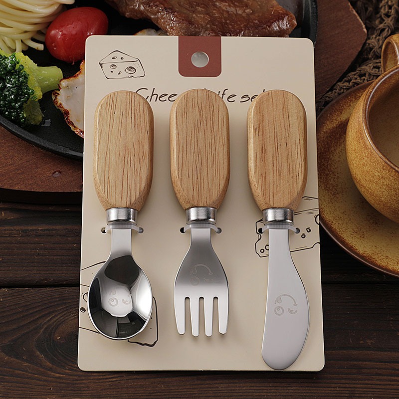 3Pcs Cute Kids Cutlery Set Woo - огляд і ціна Baby Food Knife Set