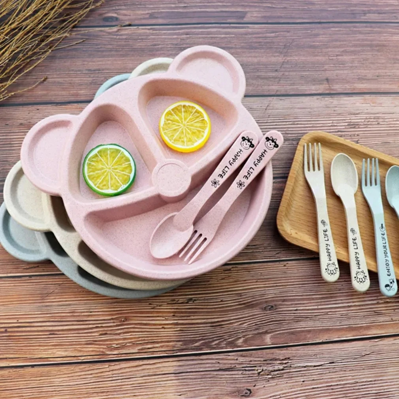 3Pcs/set Wheat Straw Baby Dish - огляд і ціна Baby Food Menu