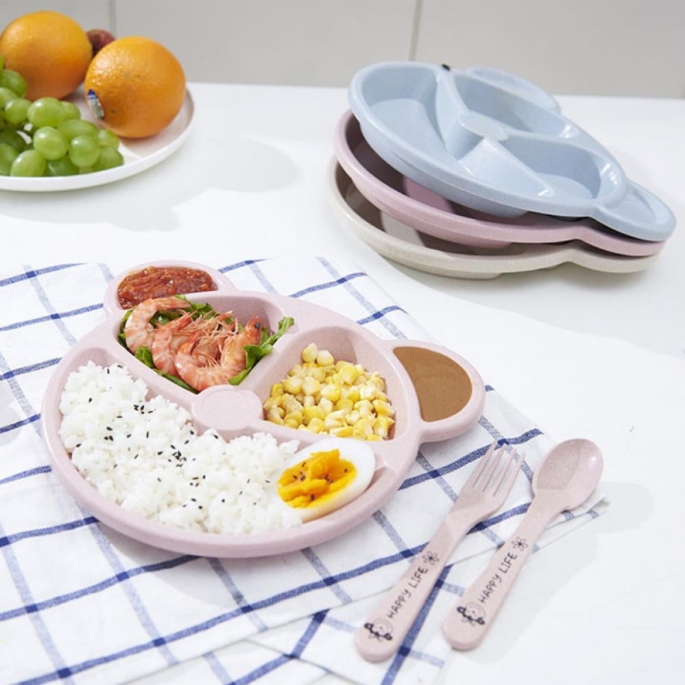3Pcs/Set Baby Bowl+Spoon+Fork  - огляд і ціна Baby Food Menu